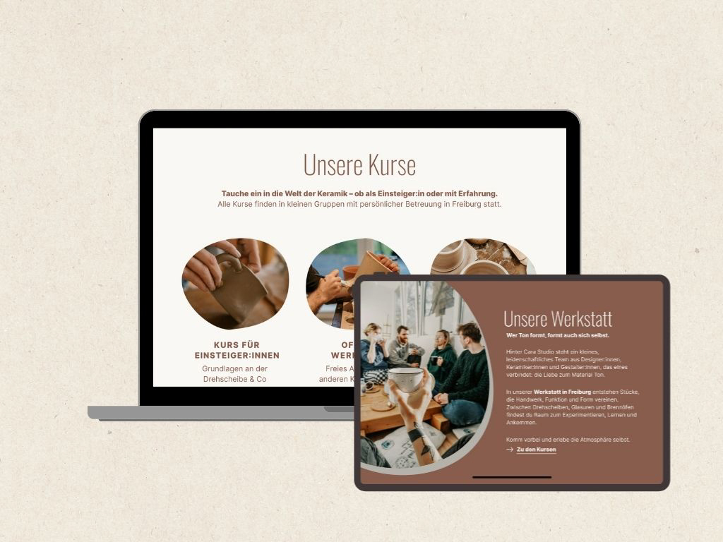 Mockup einer Website