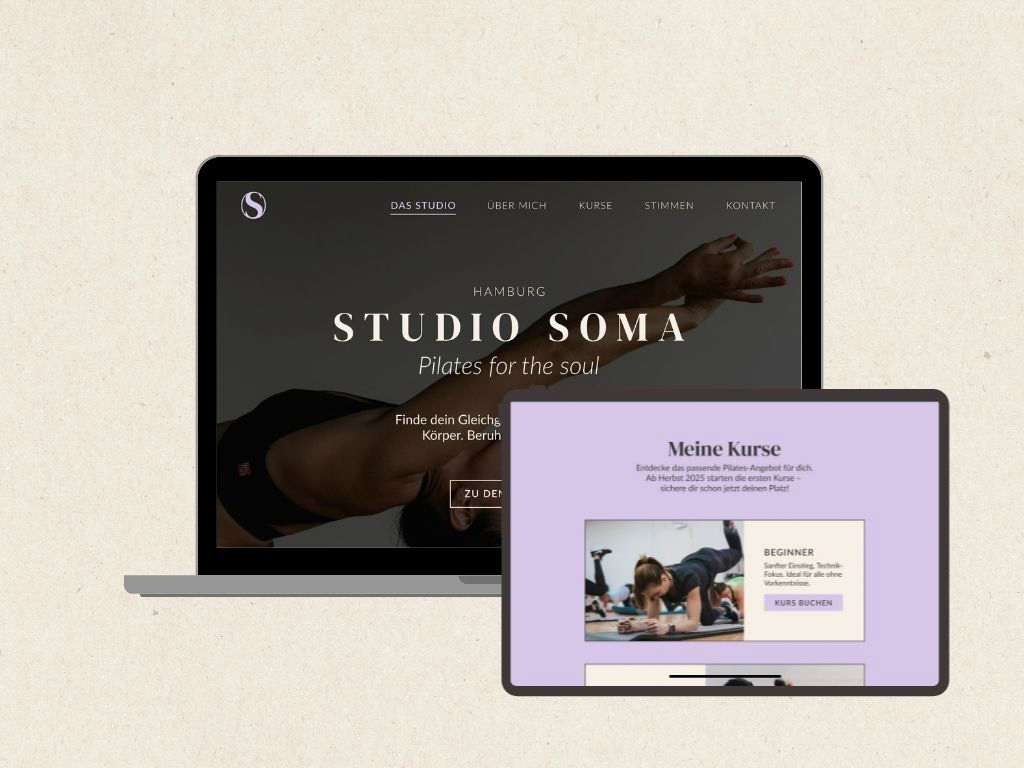 Mockup einer Website