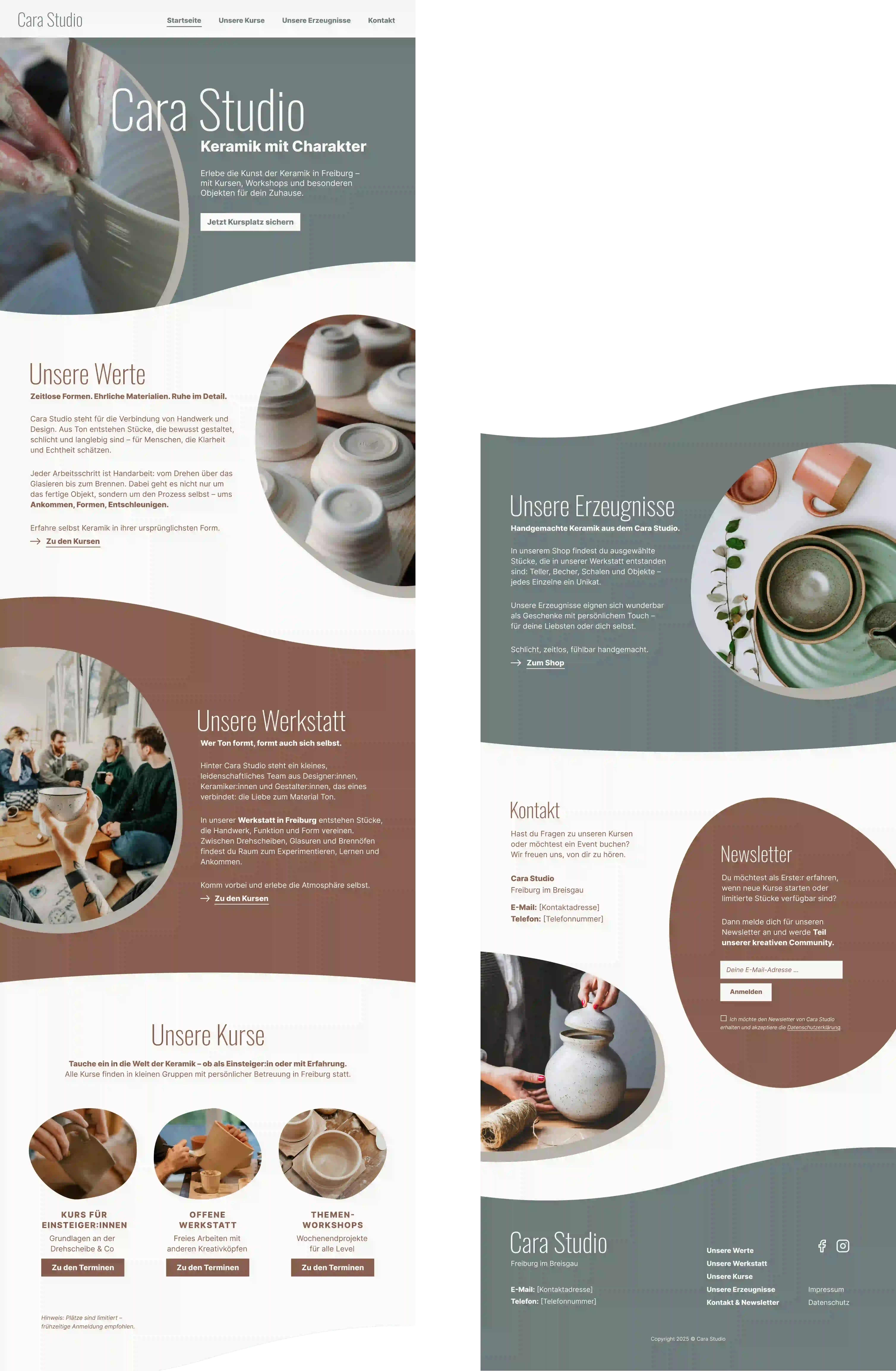 Persönliches Webdesign-Projekt Cara Studio