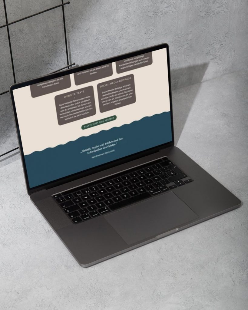 Mockup einer Website