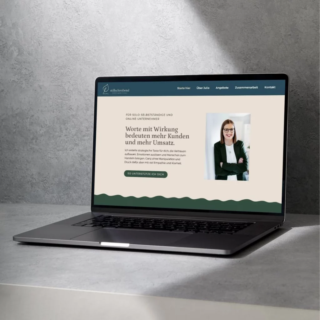 Mockup einer Website